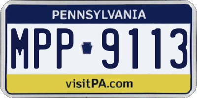 PA license plate MPP9113