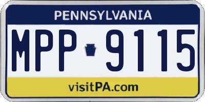 PA license plate MPP9115