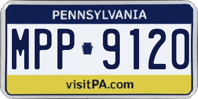 PA license plate MPP9120
