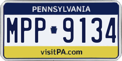 PA license plate MPP9134