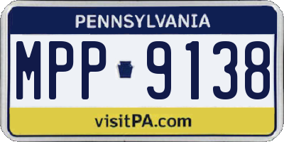PA license plate MPP9138