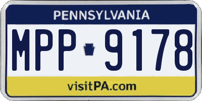 PA license plate MPP9178