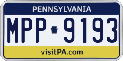 PA license plate MPP9193