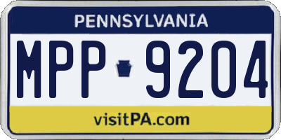 PA license plate MPP9204