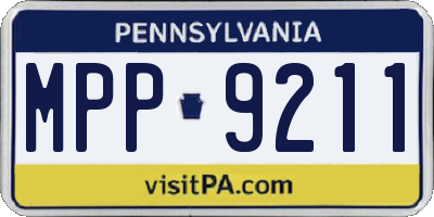 PA license plate MPP9211