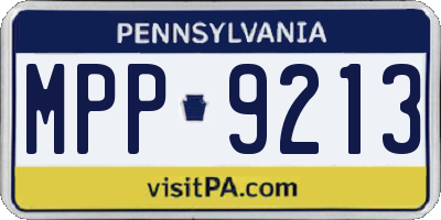 PA license plate MPP9213