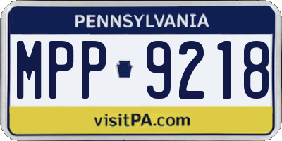 PA license plate MPP9218