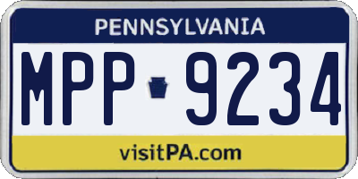 PA license plate MPP9234