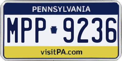 PA license plate MPP9236