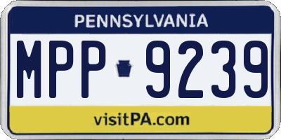 PA license plate MPP9239
