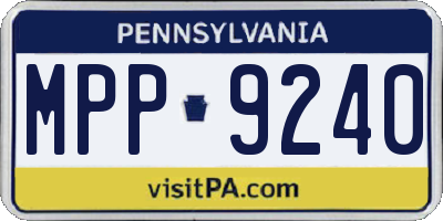 PA license plate MPP9240