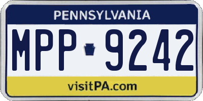 PA license plate MPP9242