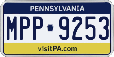 PA license plate MPP9253