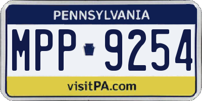 PA license plate MPP9254