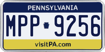 PA license plate MPP9256