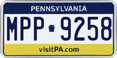 PA license plate MPP9258