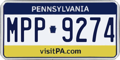 PA license plate MPP9274