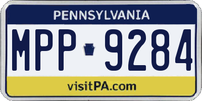 PA license plate MPP9284