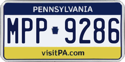 PA license plate MPP9286