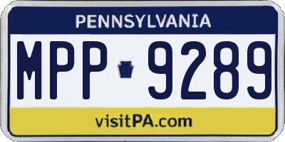PA license plate MPP9289