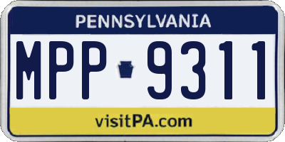 PA license plate MPP9311