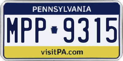 PA license plate MPP9315