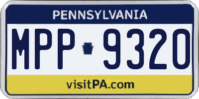 PA license plate MPP9320