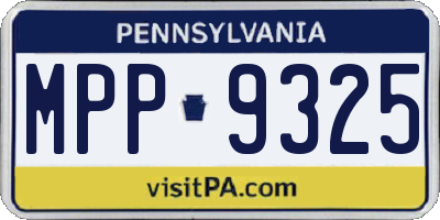 PA license plate MPP9325