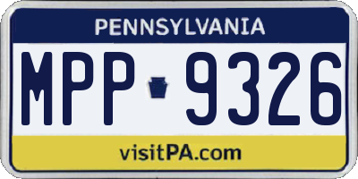 PA license plate MPP9326