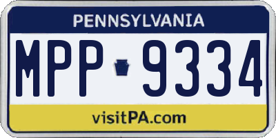 PA license plate MPP9334