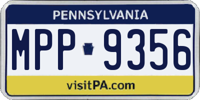 PA license plate MPP9356