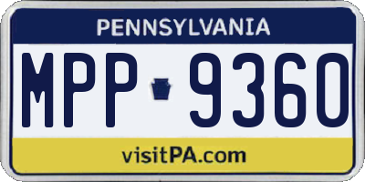 PA license plate MPP9360