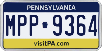 PA license plate MPP9364