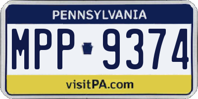 PA license plate MPP9374