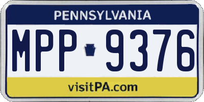 PA license plate MPP9376