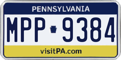 PA license plate MPP9384