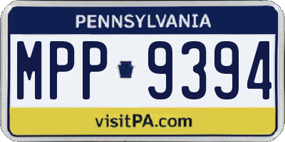 PA license plate MPP9394