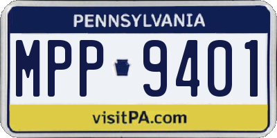 PA license plate MPP9401