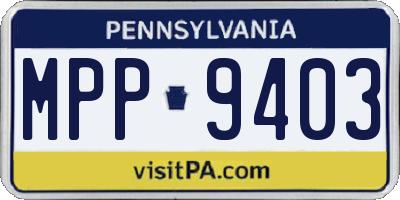 PA license plate MPP9403