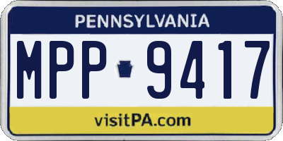 PA license plate MPP9417
