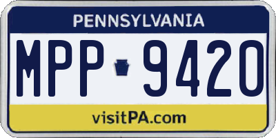 PA license plate MPP9420