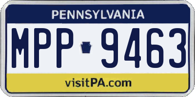 PA license plate MPP9463