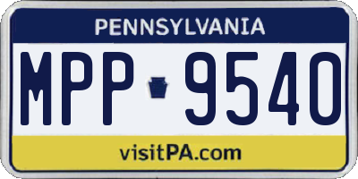 PA license plate MPP9540