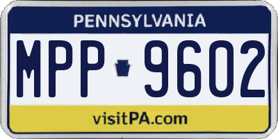 PA license plate MPP9602