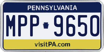 PA license plate MPP9650