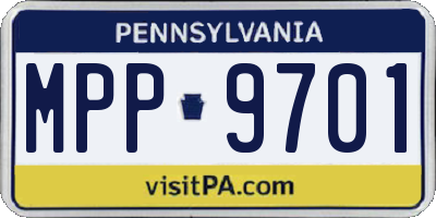 PA license plate MPP9701