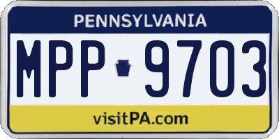 PA license plate MPP9703
