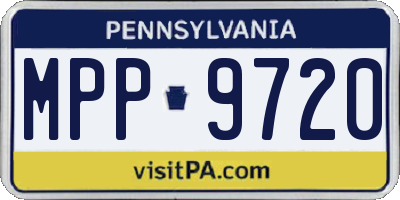 PA license plate MPP9720