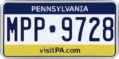 PA license plate MPP9728
