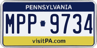 PA license plate MPP9734